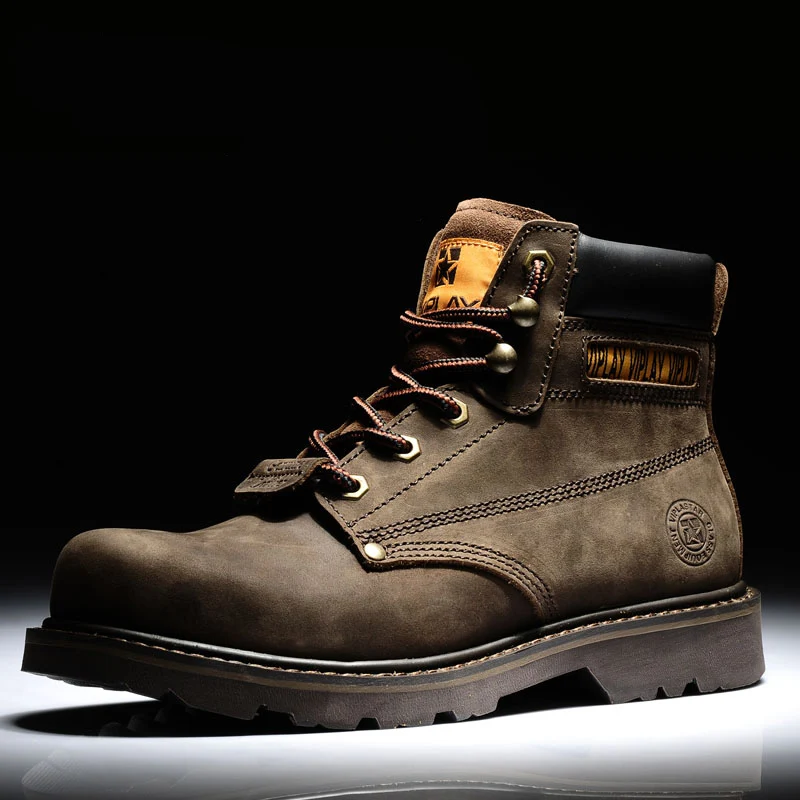 Men Boots Waterproof Leather Shoes Men High Quality Outdoor Male Hiking Boots Work Shoes Lovers Boots
