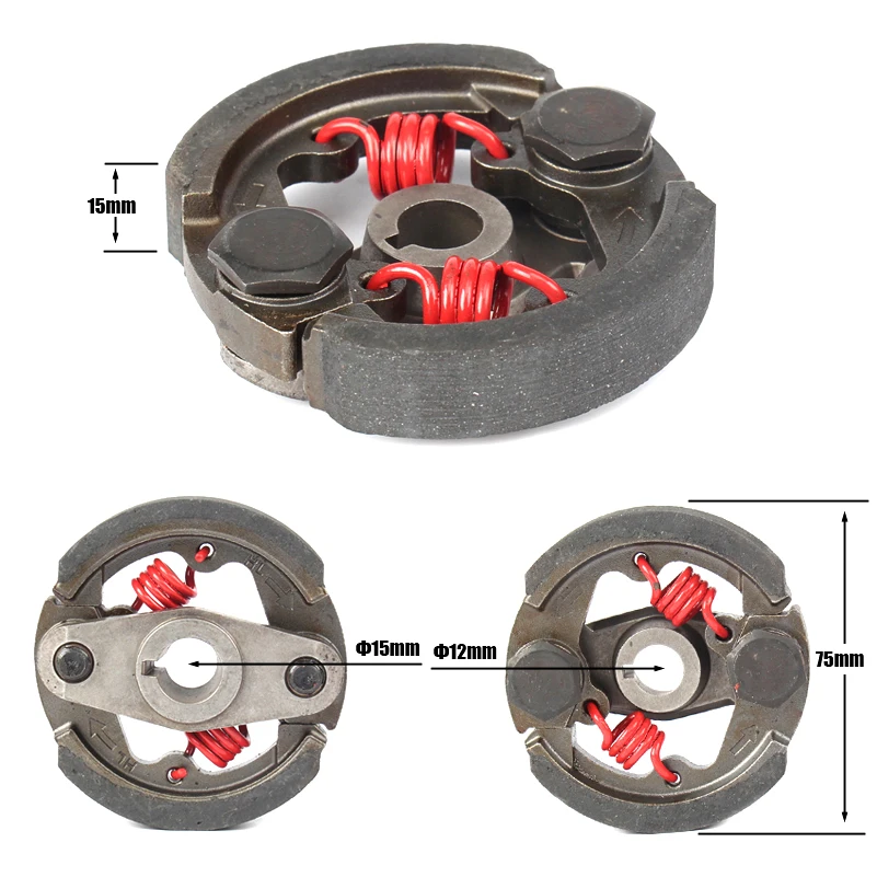 2 spring Racing Heavy Duty 2 Stroke Mini Moto Clutch Pad For 43cc 47cc 49cc Engine Pocket Dirt Bike ATV Quad Crosser 4 Wheeler