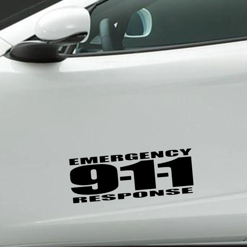 CK3103# emergency 911 response funny car sticker vinyl decal white/black car auto stickers for bumper rear window