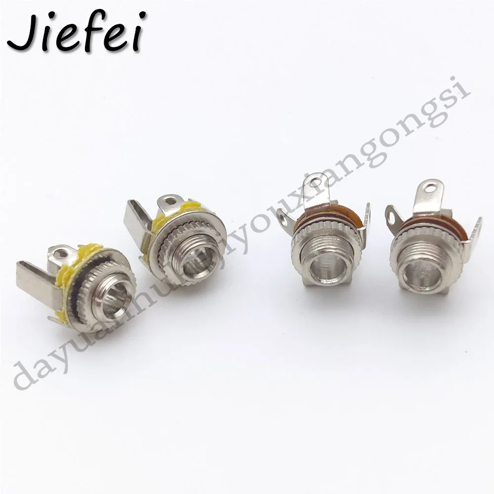 50PCS New 3.5mm Mono / Stereo Jack Chassis/Panel Socket With Switch Audio Adapter