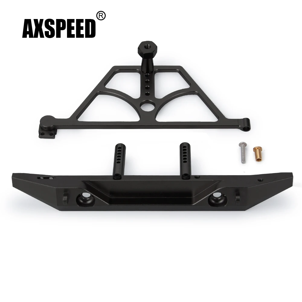 AXSPEED Metal Rear Bumper with Spare Tire Rack for Axial SCX10 I/III Jeep Wrangler Gladiator 1/10 RC Crawler Car Model Parts