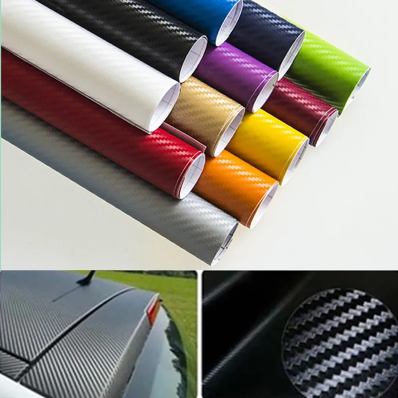 30cmx127cm 3D Carbon Fiber Vinyl Car Wrap Roll Film Car Stickers and Decal Motorcycle Auto Styling Accessories Auto Wrapping