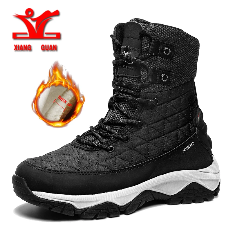 XIANGGUAN New hiking shoes men Keep warm snow boots anti slip Climbing boots men sport shoes Sneaker men trekking shoes women