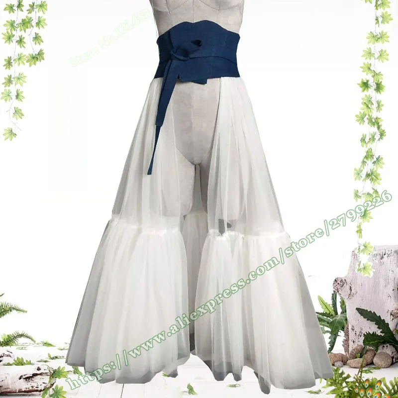 plus Size High-Waisted A-Line Skirt Summer 2025 One-Piece Long Maxi Fluffy Mesh Seal Waist Elegant Casual Gown for Women