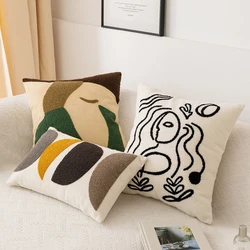 Home Decor Cushion Cover Embroidery Pillow Cover 45x45cm/30x50cm comfort Cozy Abstract Pattern for Living room Bed Room Sofa