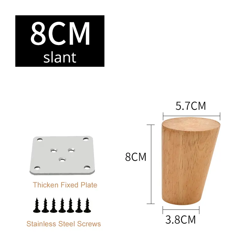 KAK Natural Solid Wood Furniture Leg Table Feets Wooden Cabinet Table Legs Fashion Furniture Hardware Replacement for Sofa Bed - Image 11