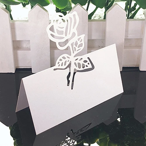 50pcs White Name Place Cards Wedding Decoration Table Decor Message Invitation Card Baby Shower Party Supplies favor for guests