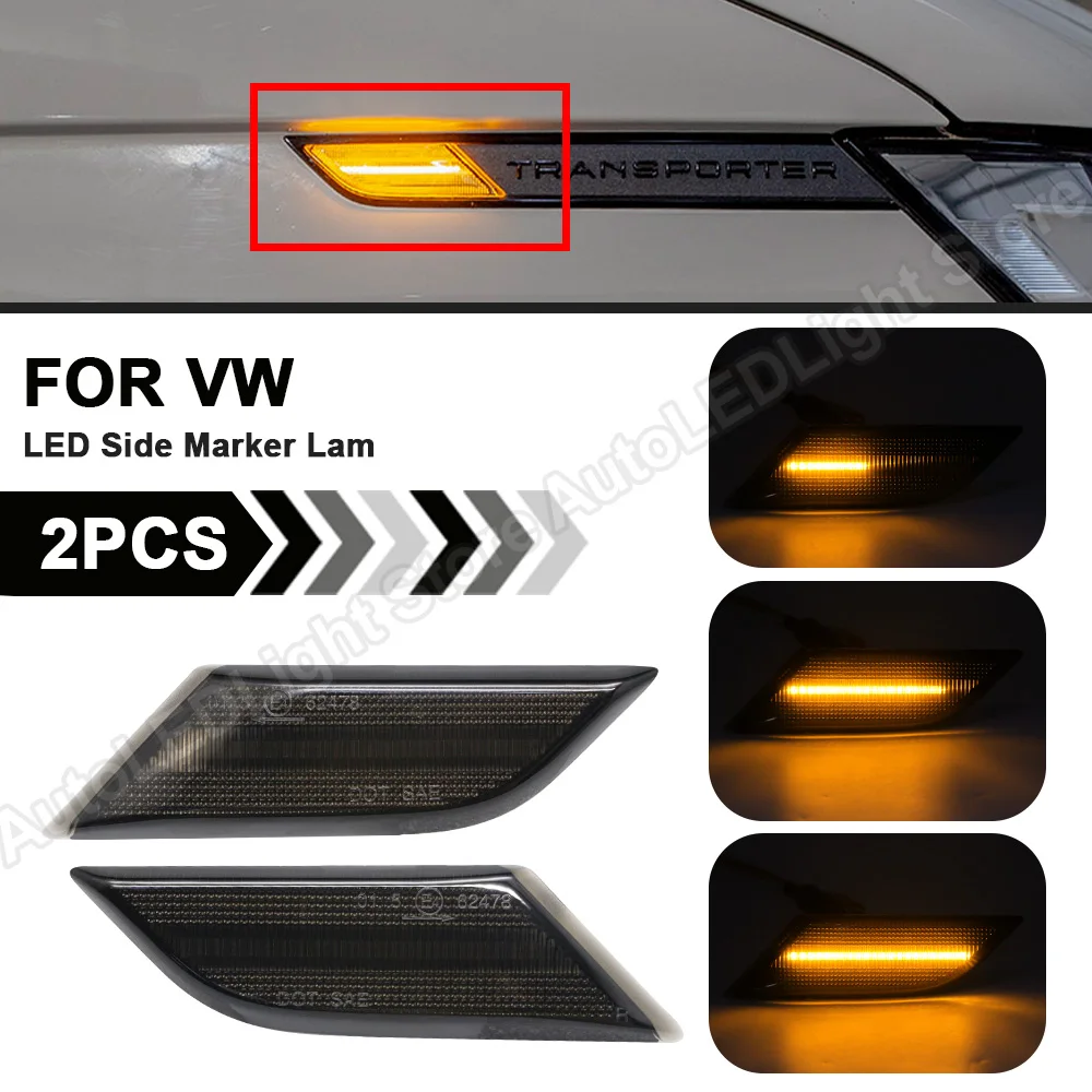 

2Pcs For VW Transporter T6.1 Facelift 2020 2021 Dynamic Blinker Indicator LED Side Marker Light Turn Signal Lamp Flashing Light