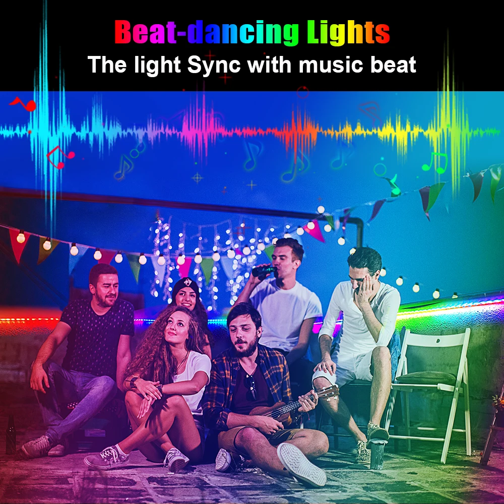 A+ LED Strip Lights, Color Changing WS2811 LED Lights With App Control,Rainbow Effect Light Strip For Bedroom, Party Christmas