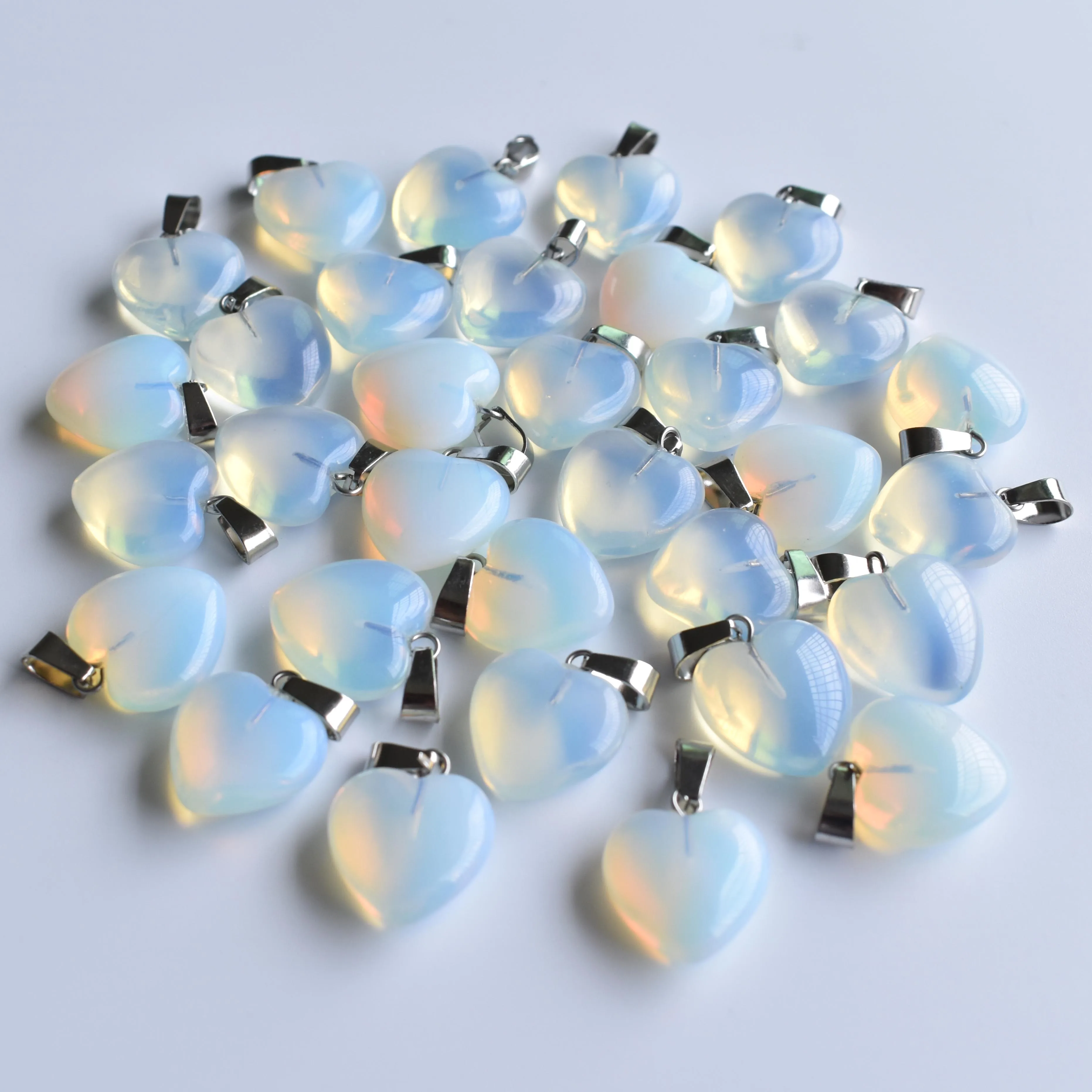 2020 fashion bestselling top quality opal stone charms love heart pendants for jewelry making 16mm 50pcs/lot Wholesale free