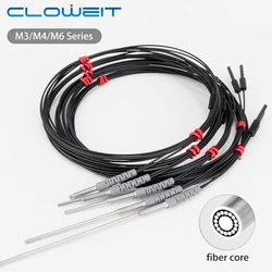 Cloweit Accuracy M3 M4 M6 Diffuse Reflection Fiber Optic Sensor Coaxial Stainless Steel Thread Prob PRC-310 PRC-410 PRC-610