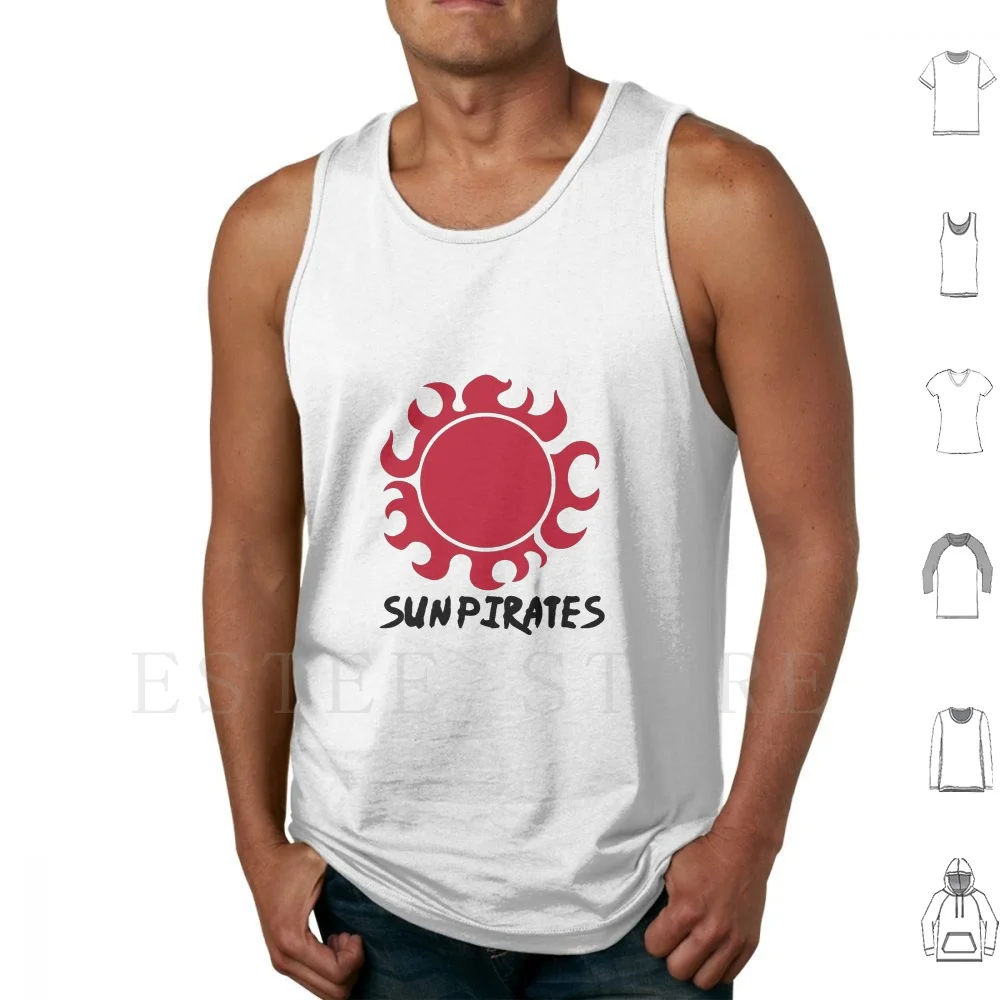 Sun Pirates Jolly Roger Warlord Jinbei Flag Sp Tank Tops Vest Sleeveless Jinbei Luffy Sun Pirates Flag Jolly Roger Fishmen