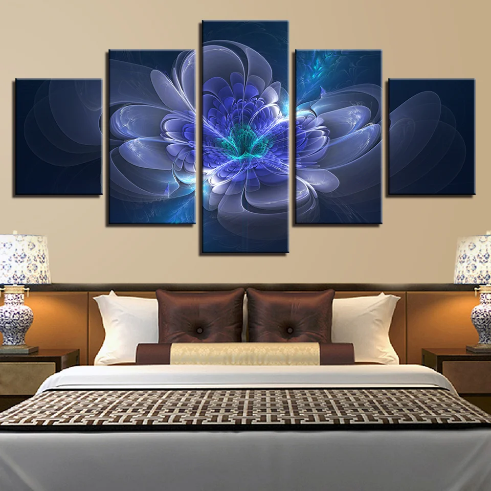 

Flower Landscape Wall Art, Modular Picture Home Decoration, Posters Frame, Living Room, Modern Painting, Printed Canvas, 5 Panel