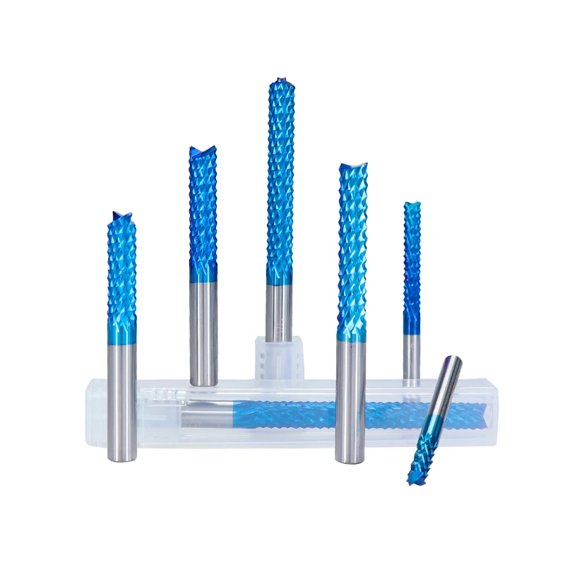 Carbide Corn End Mill 4/6mm Shank PCB Milling Cutter Nano Blue Coated PCB End Mill CNC Cutting Milling Tools