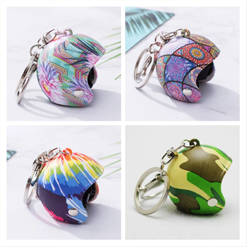 Mini Motorcycle Helmets Keychain Cute Safety Helmet Accessories Car Keychain Men And Women Fashion Creative Small Pendant New