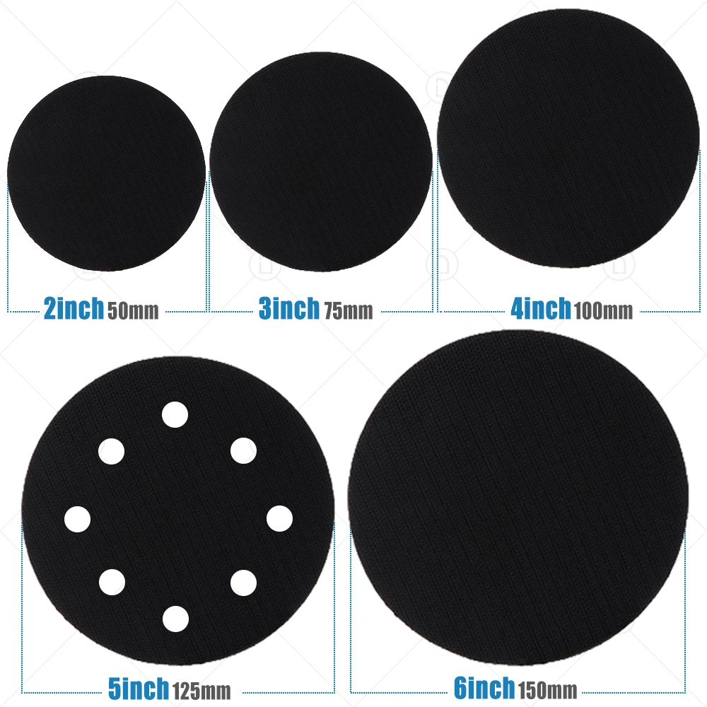 2 3 4 5 6 Inch 8 Holes Hook And Loop Soft Sponge Cushion Interface Buffer Backing Pad Protection Sanding Disc For Abrasive Tool