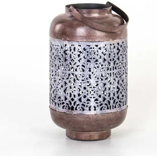 Euro Flora Grikahve Metal Lantern Candle Holder 15x27 cm