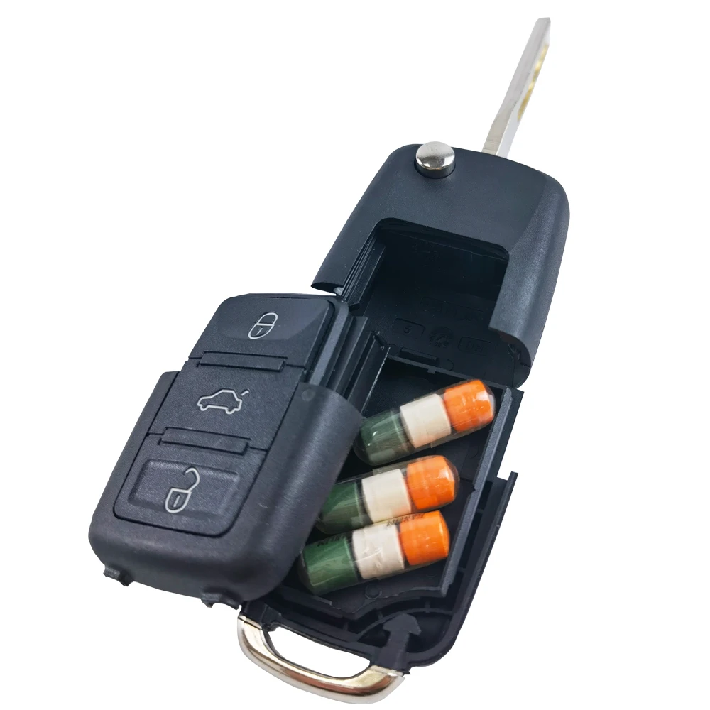 Key Diversion Safe Hidden Secret Compartment Stash Box Discreet Decoy Car Fob with Cut Carve Key to Hide and Store Money Pills