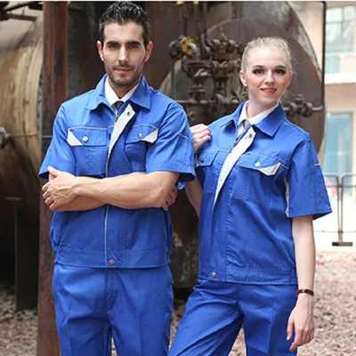 

Short-sleeved summer uniform suits summer breathable short-sleeved mechanics overalls with short sleeves