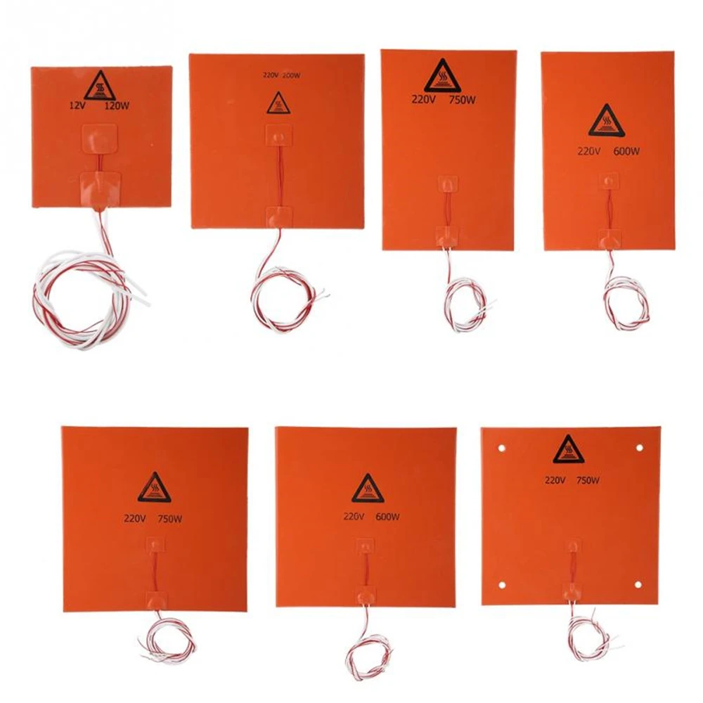 Drukarka 3D gorące łóżko akcesoria do drukarek 3D silikonowe podgrzewane łóżko poduszka elektryczna