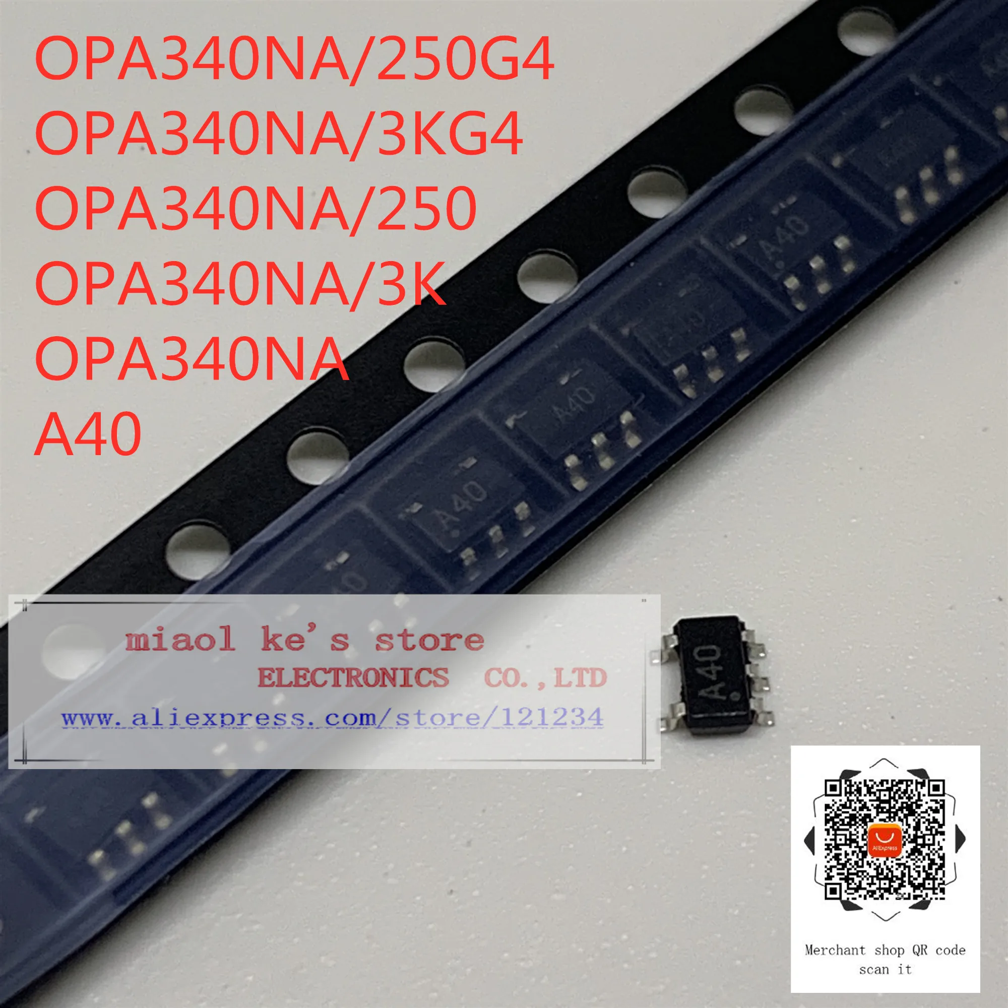 [10pcs]100%New Original: OPA340NA OPA340NA/3K OPA340NA/250  A40 - IC OPAMP GP 1 CIRCUIT SOT23-5