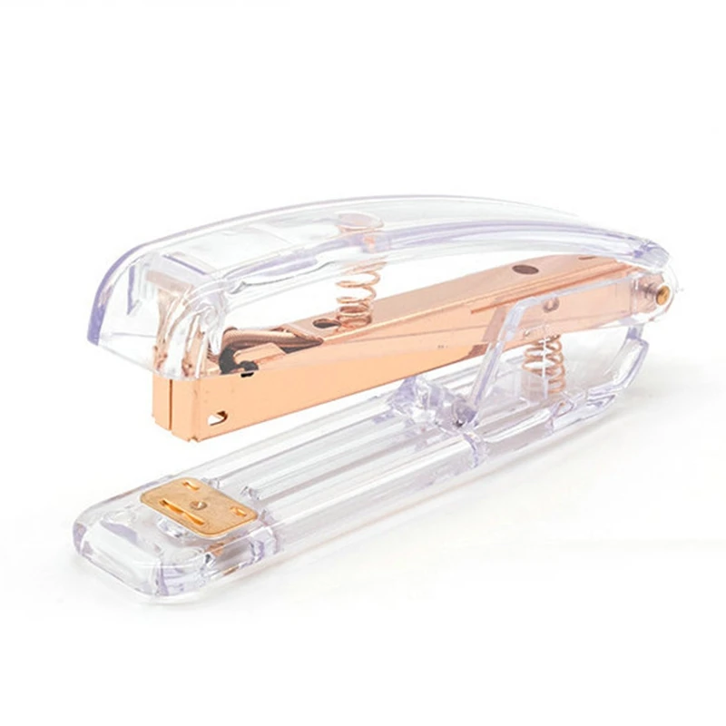 Rose Gold Stapler Desk Accessory Kit Acrylic Stapler Set Tape Dispenser Stapler Remover with Staples Desk Accessories