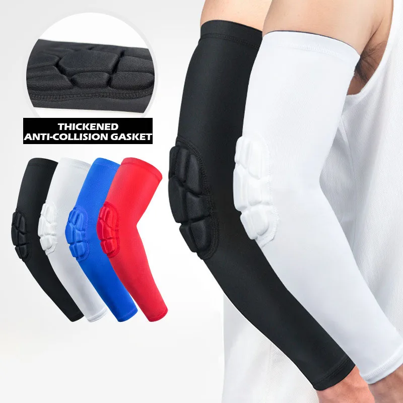 DAYSELECT 1PCS Hexagon Anti-collision Arm Guard Sports Safety Elbow Pads Arm Warmers Sports Arm Elbow Support Basketball Fitness