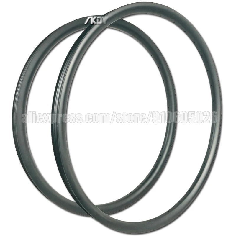 Carbon Fiber 29er MTB Bike Rims 25.5mm x 35mm Width Disc Brake Hookless Mountain Bike Rim 20/24/28/32/36 Holes Carbon Hoops