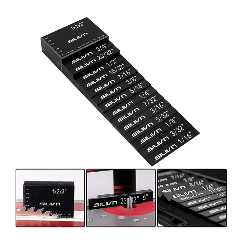 

Woodworking block gauge block height ruler 15 sets of table saw measuring block Setup Blocks guage