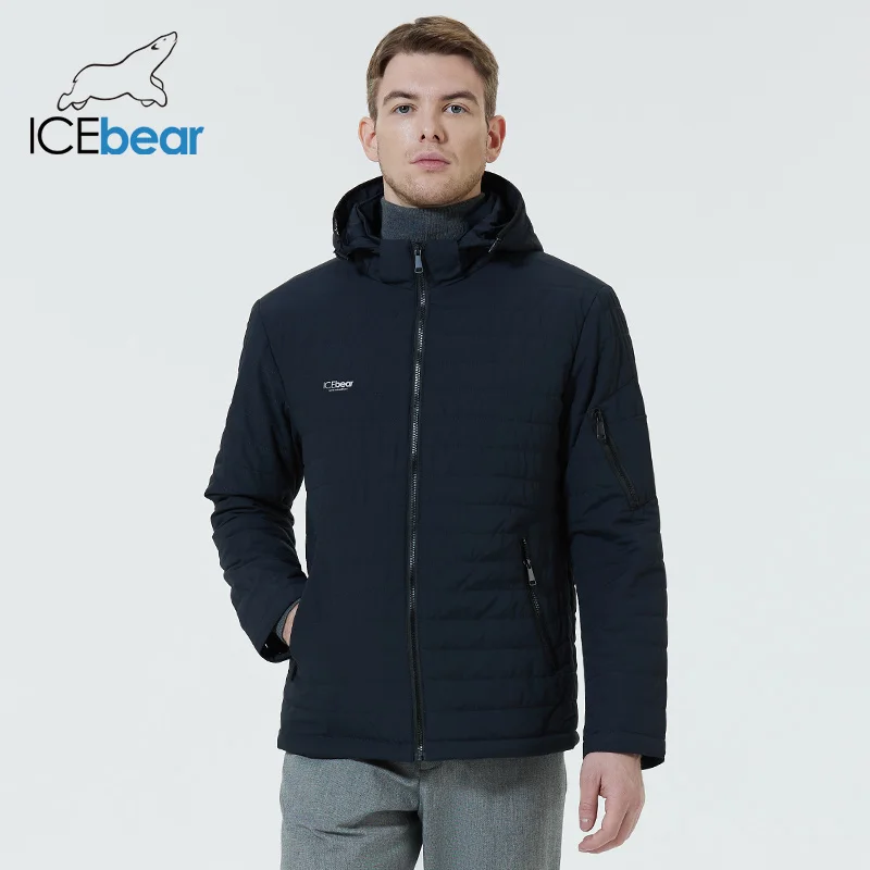 Icebear 2023 Nieuwe Mannen Korte Katoenen Jas Fall Fashion Heren Hoge Kwaliteit Jas Met Kap Merk Kleding MWC21662D