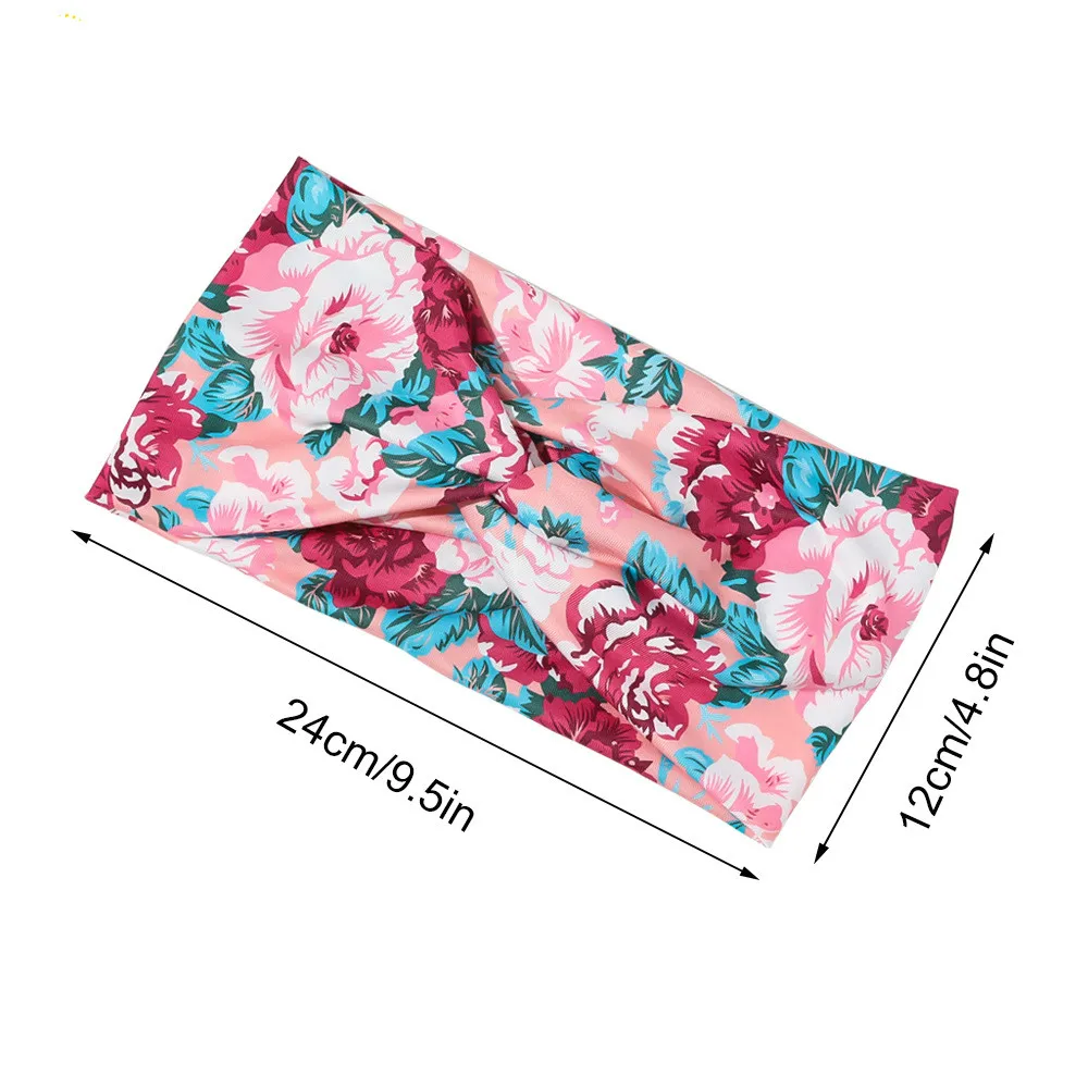 Women Girls Boho Hair Bands Print Floral Headband Bohemian Cross Turban Bandage Bandanas Hair Accessories Headwrap Headwear