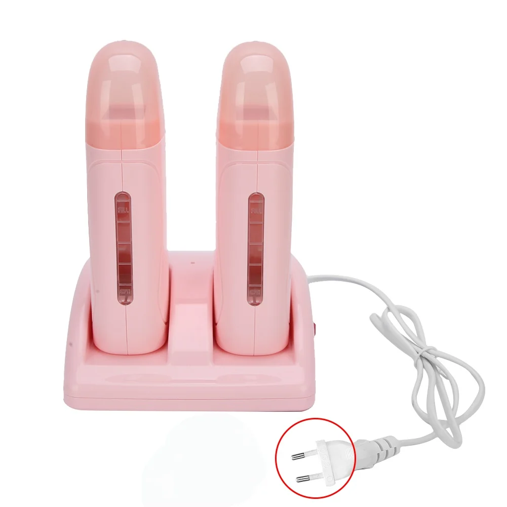 Pink Double Waxing Heater Mini Hair Removal Handheld Wax Heater Wax-melt Machine Professional Hair Removal Tools In Beauty Salon