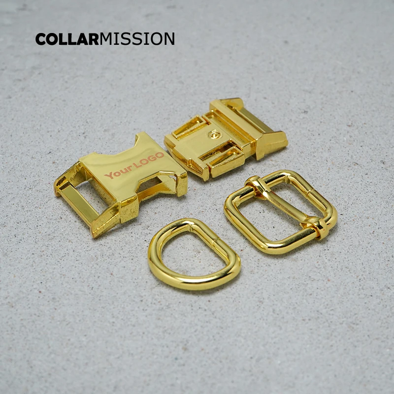 

50pcs/lot (metal buckle+adjust buckle+D ring/set) provide laser engraving service customize LOGO 20mm plated buckle 8 colors