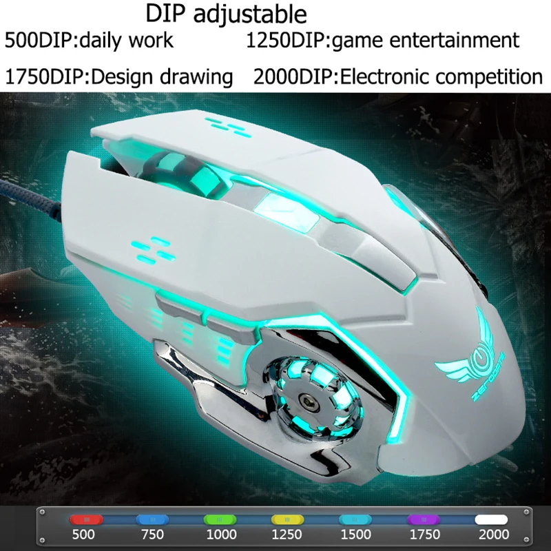 Professionele gamer Gaming Bedrade Muis 8D 3200DPI Verstelbare Bedrade Optische LED Computer Muizen Usb-kabel Muis voor laptop PC