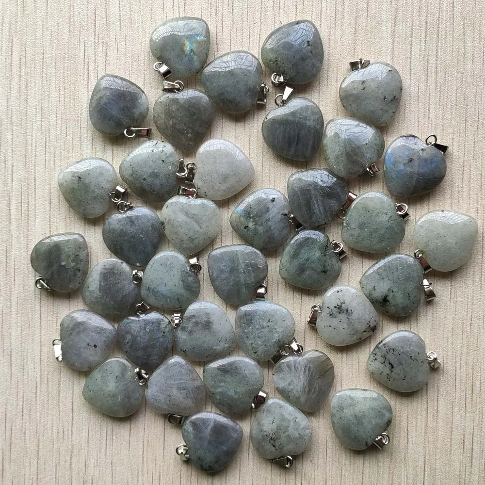 

Wholesale 50pcs/lot good quality natural labradorite stone love heart shape pendants 20mm for jewelry making free shipping