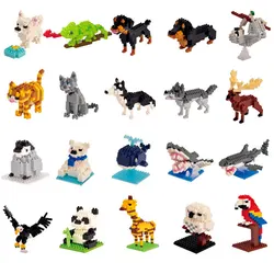 Wisehawk-Mini Diamond Building Blocks para crianças, brinquedos de animais, bolsa, cão camaleão, gato, série Bird, A1-B29