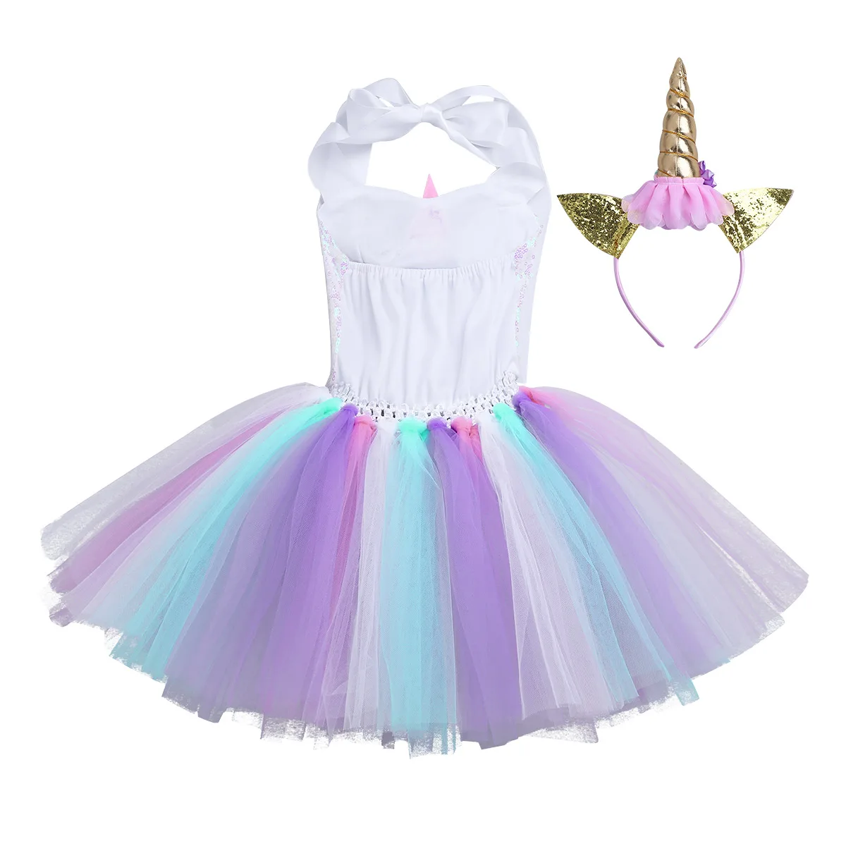 Kids Girls Flowers Princess Tutu Dress Sequins Ballet Dance Fairy Fancy Dress Up Halloween Cosplay Carnival Party Costume