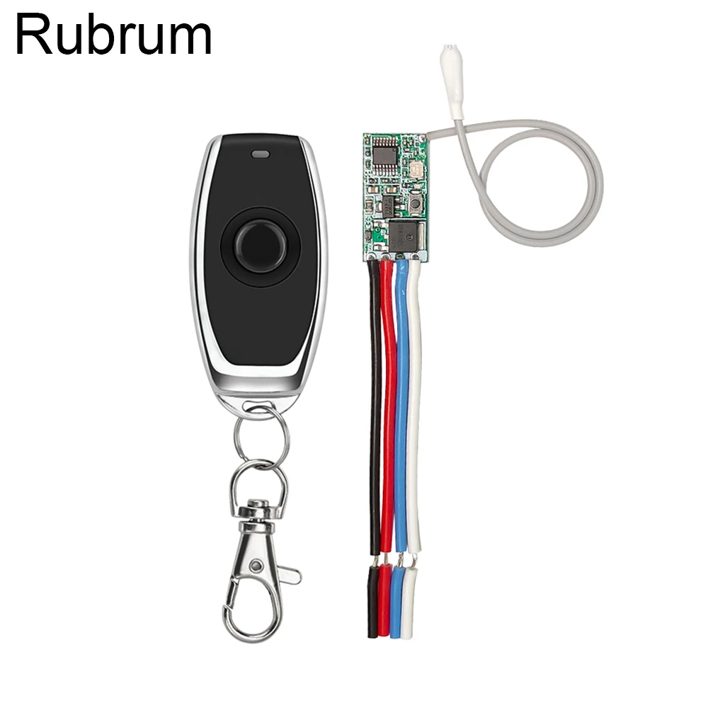 Rubrum 433mhz DC 3.6V 6V 12V 24V 1CH Relay Wireless RF Remote Control Switch Mini Module With Transmitter For LED Lamp Light DIY