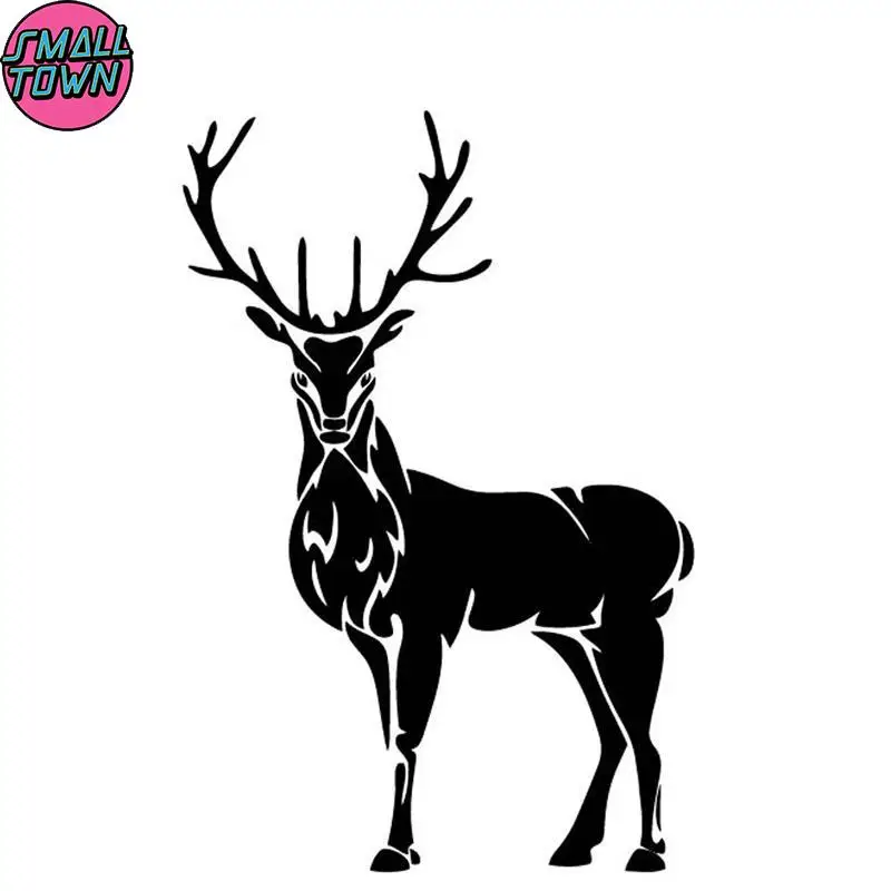 Small Town  11.2CM*16.8CM Deer Dignified Fashion Car Stickers Car Trunk Accessories Vinyl Decal Black/Silver C4-1963