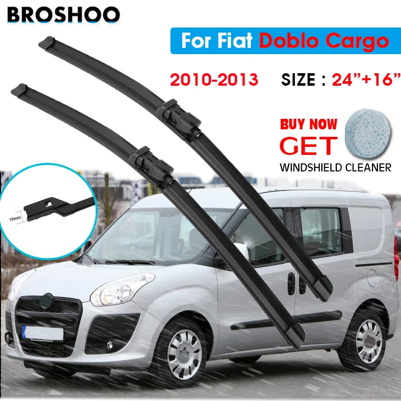 

Car Wiper Blade For Fiat Doblo Cargo 24"+16" 2010-2013 Auto Windscreen Windshield Wipers Blades Window Wash Fit Push Button Arm