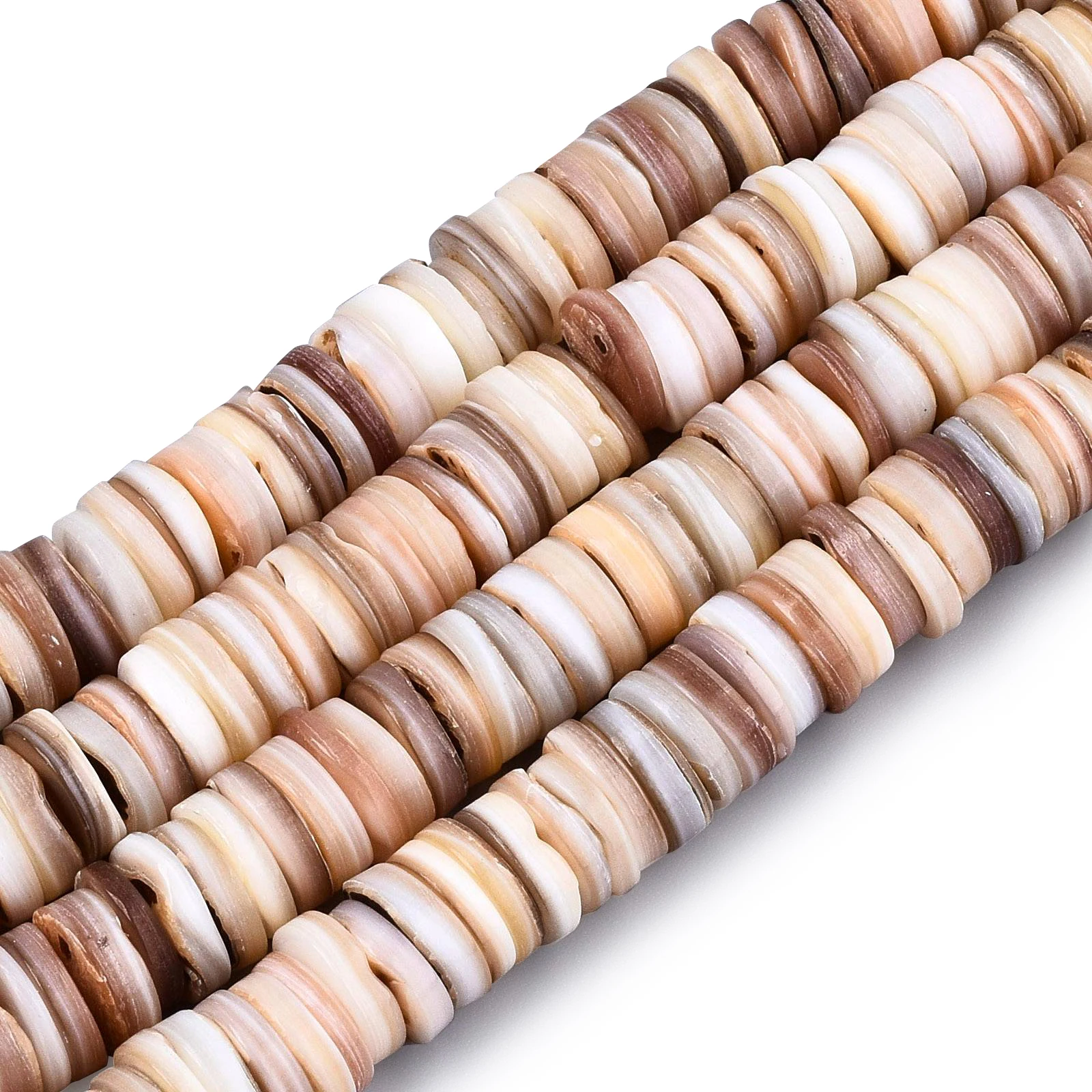 

Flat Round Natural Freshwater Shell Heishi Beads 6~7mm 8~9mm 10~11mm Bead for Jewelry Making Accessories about 170~175pcs/strand