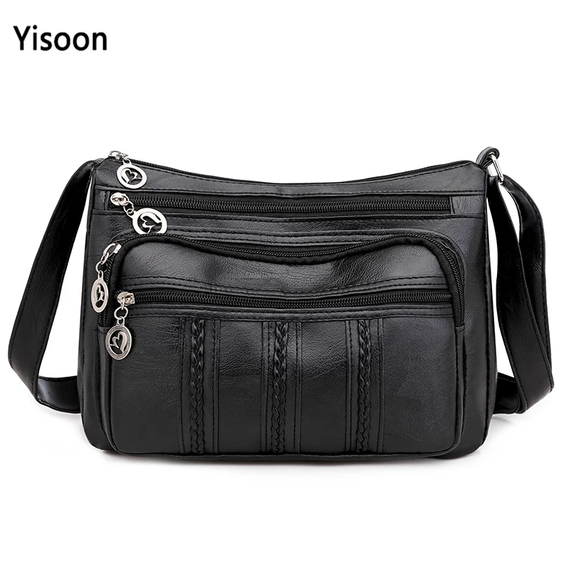 

Women Fashion Light Weight Casual Messenger Solid Bags Ladies Small Soft PU Leather Shoulder Crossbody Bag