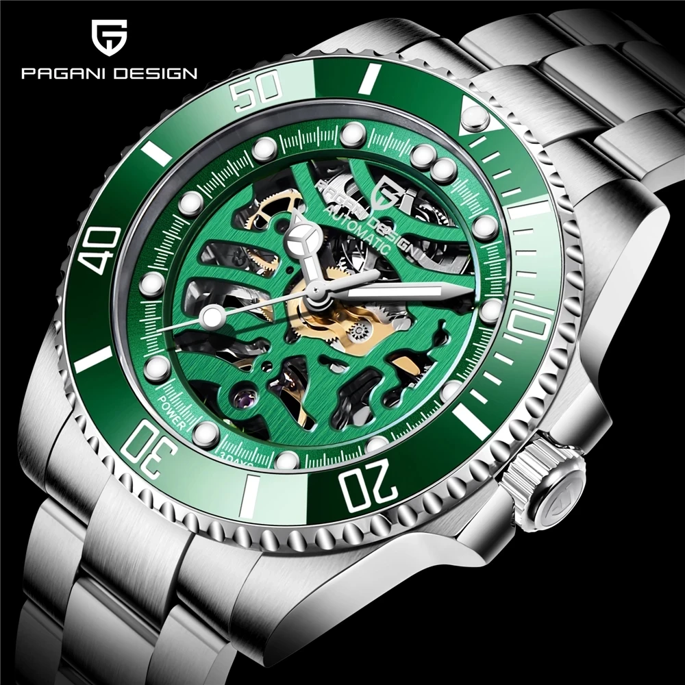 PAGANI DESIGN Sapphire Glass Men's Watch Stainless Steel Waterproof Mechanical Watches Luxury Automatic Watch Relogio Masculino