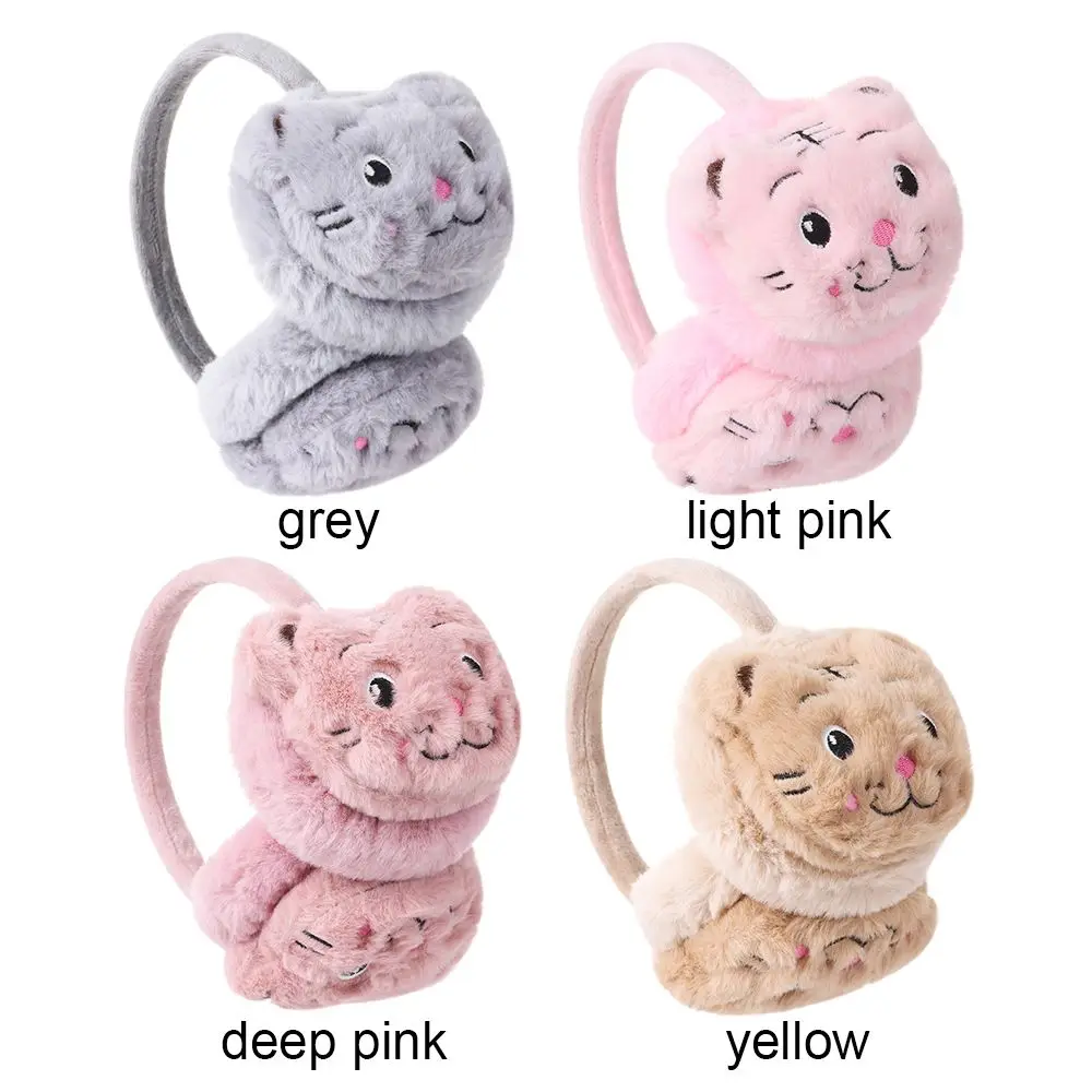 1PC ตุ๊กตาหูอุ่น Earmuffs อุปกรณ์เสริมฤดูหนาวผู้หญิง Tiger Thicken หูฟัง Headband การ์ตูนน่ารักนุ่ม Fluffy Ear Cover