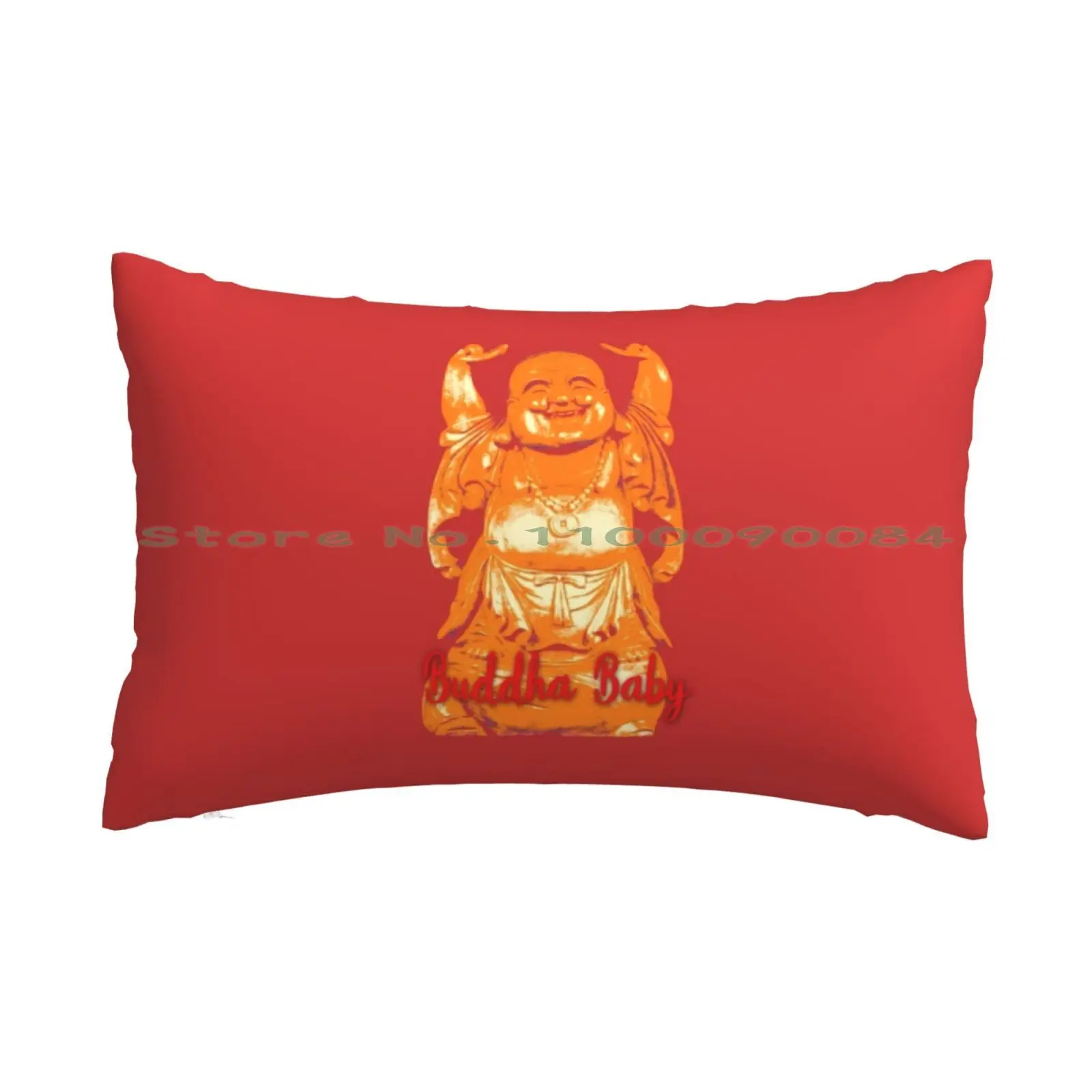 Buddha Baby Quote With Laughing Buddha Image Pillow Case 20x30 50*75 Sofa Bedroom Face Witches Magical Post Wizard Mail