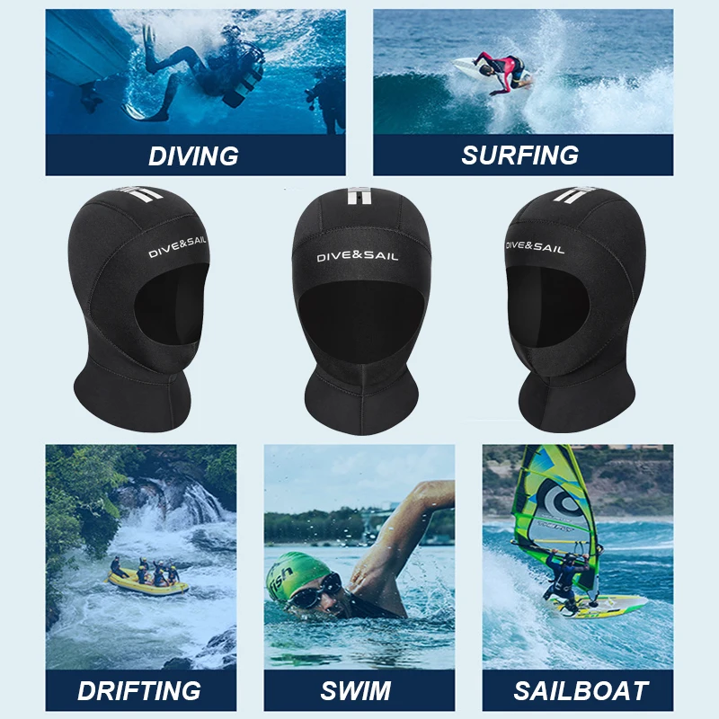 Cappello da sub in Neoprene da 3mm berretto da nuoto professionale antiscivolo Unisex casco da nuoto invernale a prova di freddo per lo Snorkeling