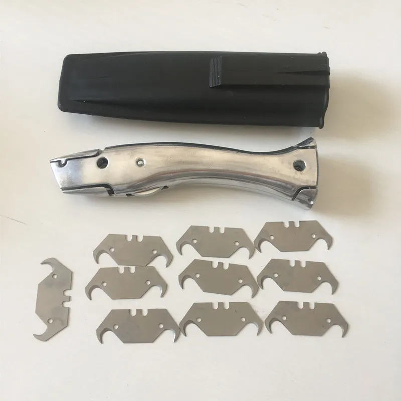 Dolphin PVC floor cutter knife,Zinc-aluminum alloy handle roll floor cutter,carpet handle cutter with 10pcs blade and scabbard