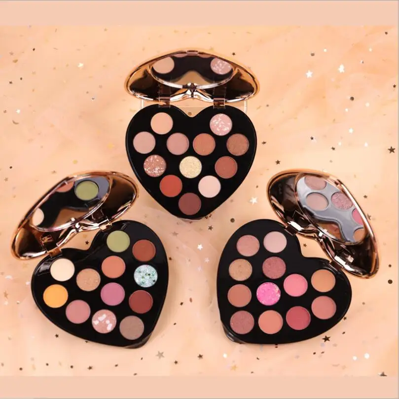 12 Color Heart-Shaped Eyeshadow Palette Beauty Glazed Matte Glitter Eyeshadow Palette Lasting Makeup Eyeshadow T1364