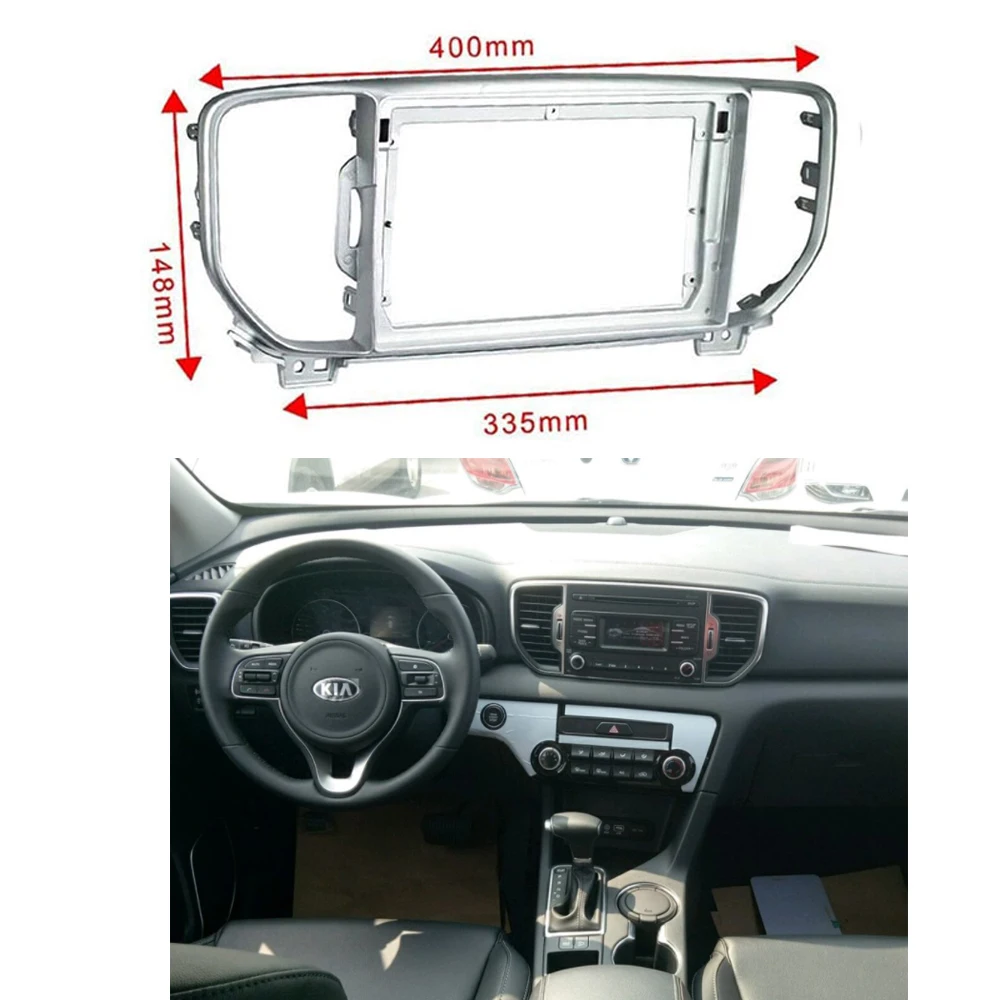 Byncg-Car DVD Fascia Kit Guarnição para KIA KX5 (Sportage R) 2016-2017, Double Din, encaixe de áudio, adaptador, quadro, 9 polegadas
