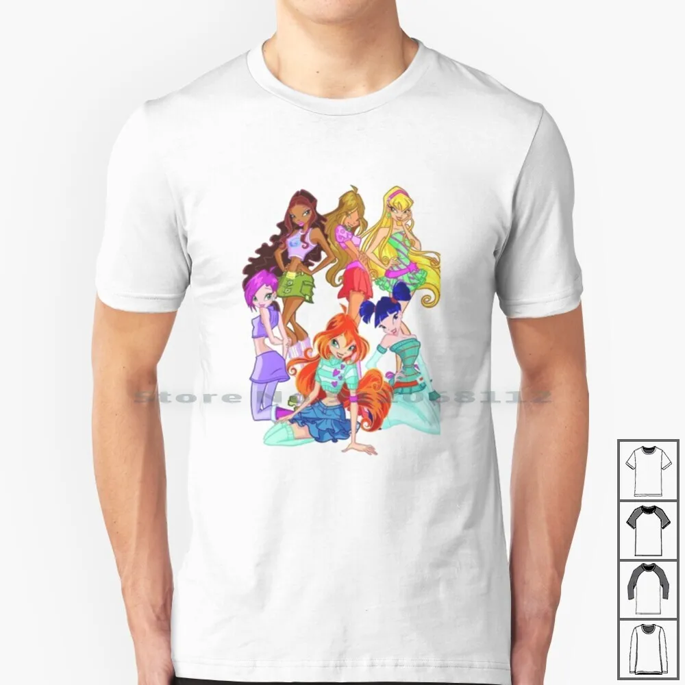 All Characters 100% Cotton T Shirt Cartoon Magic Bloom Comic Kids Funny Aesthetic Cool Fairy Ophelia Winx Tee Short Sleeve Long